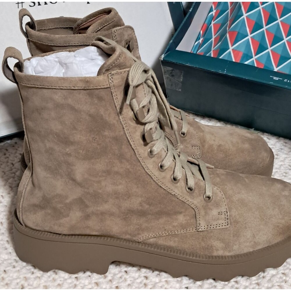 New Aerosoles Steph LIGHT TAN Suede Leather Boot Chunky Heel SIZE 12